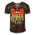 Vintage Dad Jokes Are How Eye Roll Happy Fathers Day Men's Short Sleeve V-neck 3D Print Retro Tshirt Brown