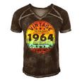Vintage Established 1964 58Th Birthday Party Retro Men Men's Short Sleeve V-neck 3D Print Retro Tshirt Brown
