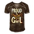 Vintage Proud New Dad Its A Girl Father Daughter Baby Girl Men's Short Sleeve V-neck 3D Print Retro Tshirt Brown