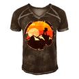 Vintage Retro Rock Climber 161 Shirt Men's Short Sleeve V-neck 3D Print Retro Tshirt Brown