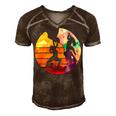 Vintage Retro Rock Climber 179 Shirt Men's Short Sleeve V-neck 3D Print Retro Tshirt Brown