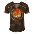 Vintage What An Awesome Bonus Dad Look Like Fathers Day Men's Short Sleeve V-neck 3D Print Retro Tshirt Brown