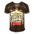 Weekend Forcast Wine Lover Outdoor 26 Shirt Men's Short Sleeve V-neck 3D Print Retro Tshirt Brown