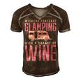 Weekend Forecast Camping With A Chance 18 Shirt Men's Short Sleeve V-neck 3D Print Retro Tshirt Brown