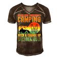 Weekend Forecast Camping With A Chance 19 Shirt Men's Short Sleeve V-neck 3D Print Retro Tshirt Brown