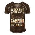 Weekend Forecast Camping With A Chance 22 Shirt Men's Short Sleeve V-neck 3D Print Retro Tshirt Brown