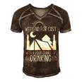 Weekend Forecast Camping With A Good 17 Shirt Men's Short Sleeve V-neck 3D Print Retro Tshirt Brown