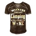 Weekend Forecast Camping With Wine 12 Shirt Men's Short Sleeve V-neck 3D Print Retro Tshirt Brown