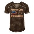 Welcome To Camp Quitcherbitchin 4Th Of July Funny Camping Men's Short Sleeve V-neck 3D Print Retro Tshirt Brown
