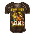 Welder Clothes For Men Funny Welding V2 Men's Short Sleeve V-neck 3D Print Retro Tshirt Brown