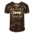 What Happens At Camp Stays Shirt Funny Men Women Camping Men's Short Sleeve V-neck 3D Print Retro Tshirt Brown