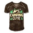 Women Girls Kids Camping Cutie Camp Gear Tent Apparel Ladies T Shirt Men's Short Sleeve V-neck 3D Print Retro Tshirt Brown