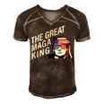 Womens The Great Maga King Trump Ultra Maga Men's Short Sleeve V-neck 3D Print Retro Tshirt Brown