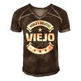 Worlds Greatest Viejo For Spanish Dad Men's Short Sleeve V-neck 3D Print Retro Tshirt Brown