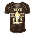 Yeye Grandpa Gift Yeye Best Friend Best Partner In Crime Men's Short Sleeve V-neck 3D Print Retro Tshirt Brown