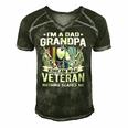 A Dad Grandpa Korean War Veteran Nothing Scares Me Dad Gift Men's Short Sleeve V-neck 3D Print Retro Tshirt Forest