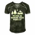 A Frame Camper Home Is Where You Park It Rv Camping Gift Men's Short Sleeve V-neck 3D Print Retro Tshirt Forest