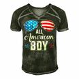 All American Boy Us Flag Sunglasses For Matching 4Th Of July Men's Short Sleeve V-neck 3D Print Retro Tshirt Forest