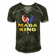 American Eagle Badge Maga King Men's Short Sleeve V-neck 3D Print Retro Tshirt Forest
