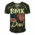 American Flag Bmx Dad Fathers Day Funny 4Th Of July Men's Short Sleeve V-neck 3D Print Retro Tshirt Forest