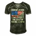 American Flag With Inflation Graph Funny Biden Flation Men's Short Sleeve V-neck 3D Print Retro Tshirt Forest