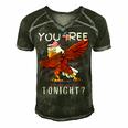 Are You Free Tonight 4Th Of July American Dabbing Bald Eagle Men's Short Sleeve V-neck 3D Print Retro Tshirt Forest