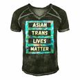 Asian Trans Lives Matter Lgbtq Transsexual Pride Flag Men's Short Sleeve V-neck 3D Print Retro Tshirt Forest