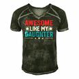 Awesome Like My Daughter Funny Fathers Day Dad Joke Men's Short Sleeve V-neck 3D Print Retro Tshirt Forest