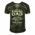 Baseball Dad Like A Normal Dad Except Much Cooler Men's Short Sleeve V-neck 3D Print Retro Tshirt Forest
