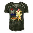 Bbq Beer Freedom Pig American Flag Men's Short Sleeve V-neck 3D Print Retro Tshirt Forest