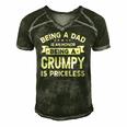 Being A Dad Is An Honor Being A Grumpy Is Priceless Grandpa Men's Short Sleeve V-neck 3D Print Retro Tshirt Forest