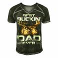 Best Buckin Dad Ever Deer Hunting Bucking Father Men's Short Sleeve V-neck 3D Print Retro Tshirt Forest