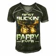 Best Buckin Pappy Ever Deer Hunting Bucking Father Men's Short Sleeve V-neck 3D Print Retro Tshirt Forest
