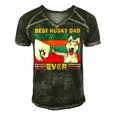Best Husky Dad Ever I Love My Husky Men's Short Sleeve V-neck 3D Print Retro Tshirt Forest