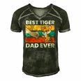 Best Tiger Dad Ever Happy Fathers Day Men's Short Sleeve V-neck 3D Print Retro Tshirt Forest