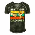 Best Tiger Dad Ever Men's Short Sleeve V-neck 3D Print Retro Tshirt Forest