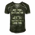 Camping - Not Here For A Long Time Just Here For A Good Time Men's Short Sleeve V-neck 3D Print Retro Tshirt Forest