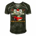 Dad Birthday Crew Fire Truck Firefighter Fireman Party V2 Men's Short Sleeve V-neck 3D Print Retro Tshirt Forest