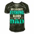 Dad Fishing Gift My Favorite Fishing Buddy Calls Me Dad Men's Short Sleeve V-neck 3D Print Retro Tshirt Forest