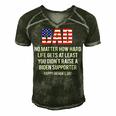 Dad No Matter How Hard Life Gets At Least Happy Fathers Day Men's Short Sleeve V-neck 3D Print Retro Tshirt Forest