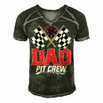 Dad Pit Crew Race Car Birthday Party Racing Family Men's Short Sleeve V-neck 3D Print Retro Tshirt Forest