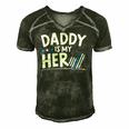 Daddy Is My Hero Kids Police Thin Blue Line Law Enforcement Men's Short Sleeve V-neck 3D Print Retro Tshirt Forest