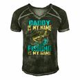 Daddy Is My Name Fishing Is My Game Funny Fishing Gifts Men's Short Sleeve V-neck 3D Print Retro Tshirt Forest