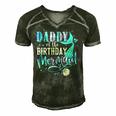 Daddy Of The Birthday Mermaid Family Matching Party Squad Men's Short Sleeve V-neck 3D Print Retro Tshirt Forest