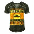 Daddy Will Always Be My King Men's Short Sleeve V-neck 3D Print Retro Tshirt Forest