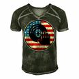 Dj Player Dad Disc Jockey Us Flag 4Th Of July Mens Gift V2 Men's Short Sleeve V-neck 3D Print Retro Tshirt Forest