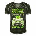 Elementary Complete Time To Level Up Kids Graduation Men's Short Sleeve V-neck 3D Print Retro Tshirt Forest