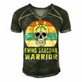 Ewings Sarcoma Warrior Skull Women Vintage Yellow Ribbon Ewings Sarcoma Ewings Sarcoma Awareness V2 Men's Short Sleeve V-neck 3D Print Retro Tshirt Forest