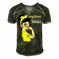 Ewings Sarcoma Warrior Strong Women Yellow Women Ewings Sarcoma Ewings Sarcoma Awareness Men's Short Sleeve V-neck 3D Print Retro Tshirt Forest