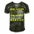 Ewings Sarcoma Warrior Usa Flag United States Flag Yellow Ribbon Ewings Sarcoma Ewings Sarcoma Awareness Men's Short Sleeve V-neck 3D Print Retro Tshirt Forest